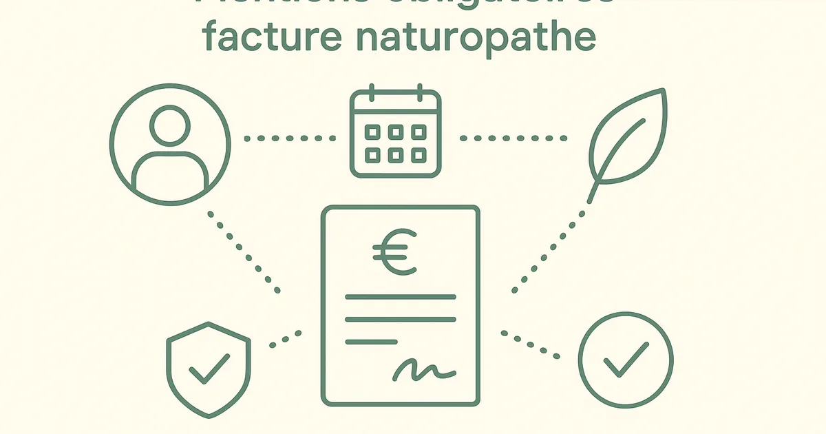 Mentions obligatoires facture naturopathe : guide complet